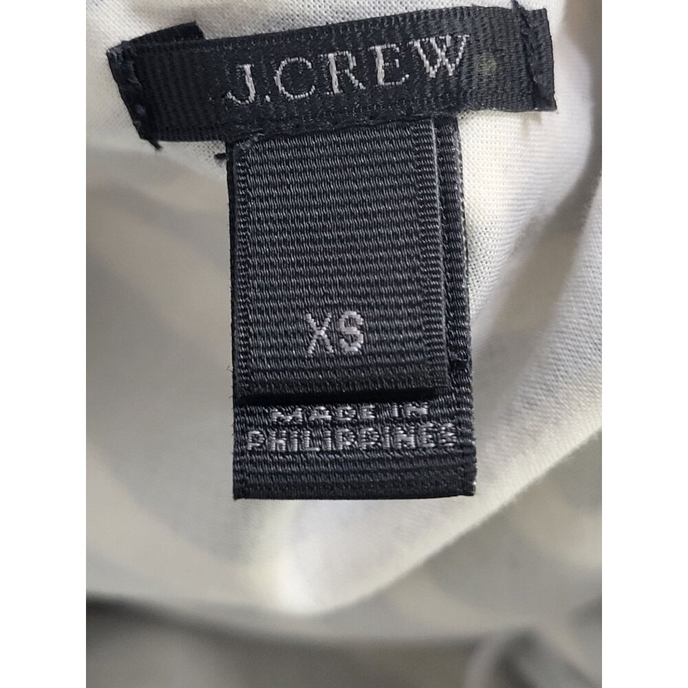 J. Crew One Shoulder Striped Ruffle Top Navy Cream SZ XS Preppy Cotton Classic - Picture 10 of 10